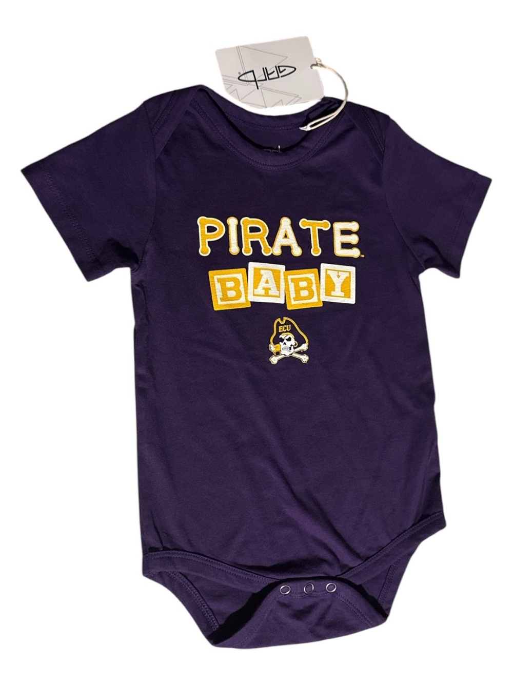 Eastern Carolina University OFFICIAL Fan Garb Onesie 12-18M Purple Pirate Baby